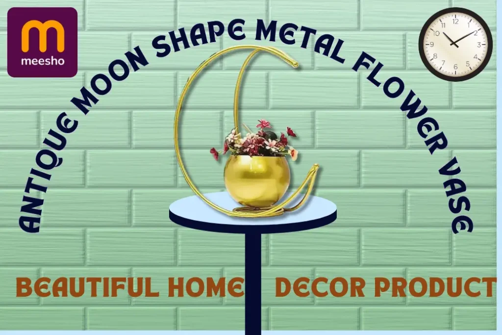MOON SHAPE METAL FLOWER VASE